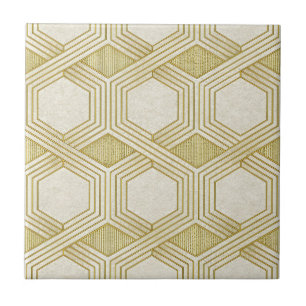 Luxuriöses Gold-Sechseckmuster - Marmortextur Fliese