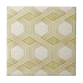 Luxuriöses Gold-Sechseckmuster - Marmortextur Fliese