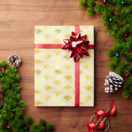 Luxuriöses Gold Seigaiha Wave Designpapier Geschenkpapier
