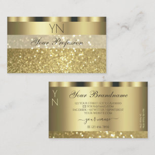 Luxuriöses Gold Sparkling Glitzer Monogram Shimmer Visitenkarte