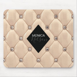Luxuriöses Gold Tufted Monogram Mousepad