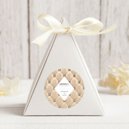 Luxuriöses Gold Tufted Monogram Runder Aufkleber