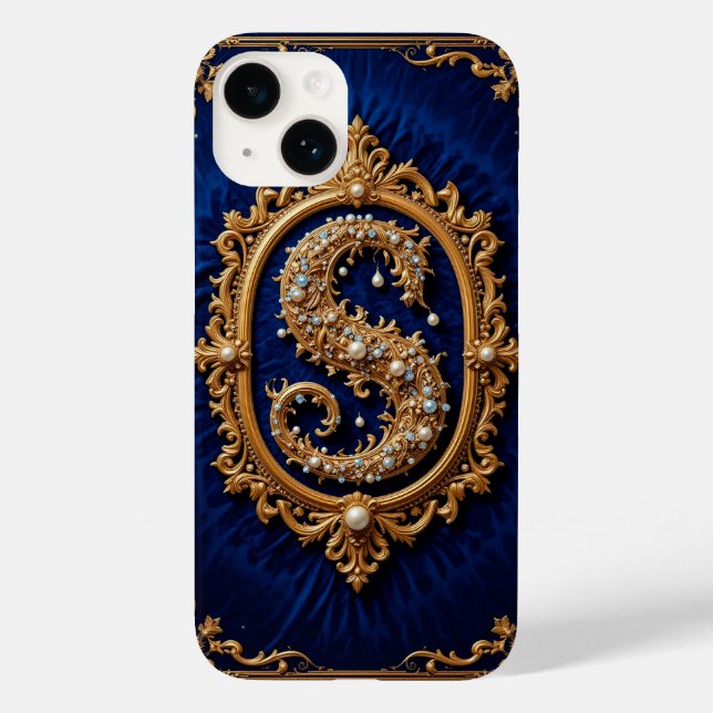 Luxuriöses Golden Verziert Jeweldesign Case-Mate iPhone 14 Hülle (Rückseite)