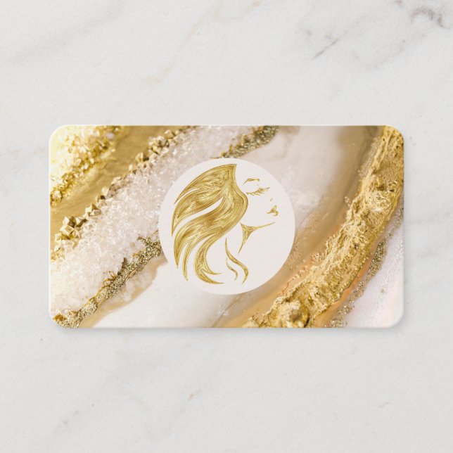 Luxuriöses goldenes Marmorhaar Visitenkarte (Vorderseite)