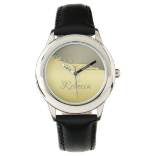 Luxuriöses goldenes Metall, das auf Gold und Silbe Armbanduhr
