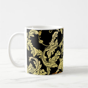 Luxuriöses goldenes nahtloses Muster. Floraler Hin Kaffeetasse