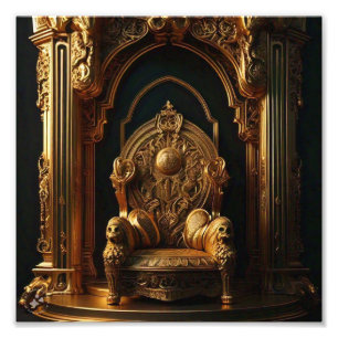 Luxuriöses goldenes Throndesign - Innendekor Fotodruck
