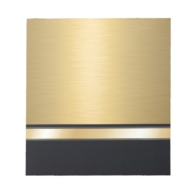 Luxuriöses goldschwarzes personalisiert notizblock (Vorderseite)