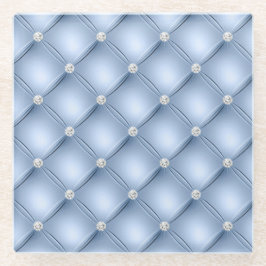 Luxuriöses helles blaues Diamant gepolstertes Must Glasuntersetzer