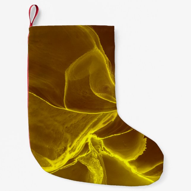 Luxuriöses helles Teilchen fallender Hintergrund g Kleiner Weihnachtsstrumpf (Vorderseite)