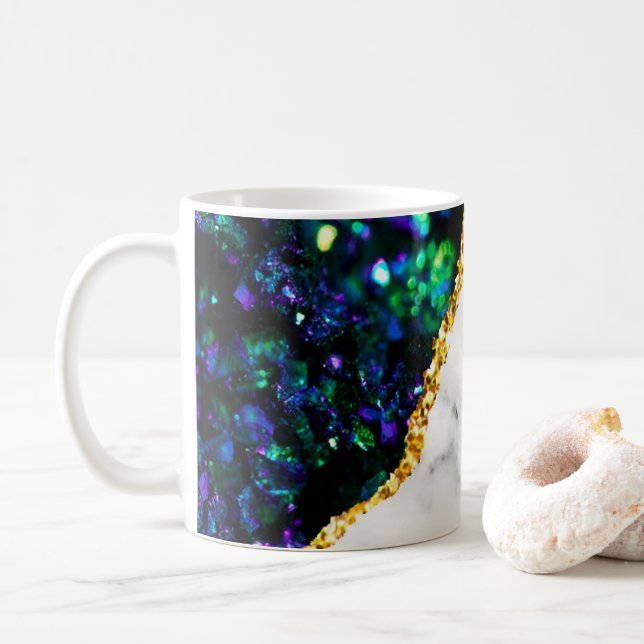 Luxuriöses Interieur Marmor Stone Glitzer Kaffeetasse (Mit Donut)