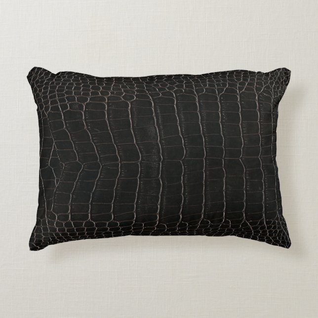 Luxuriöses Krokodilleder: Textil-Textur. Dekokissen (Vorderseite)