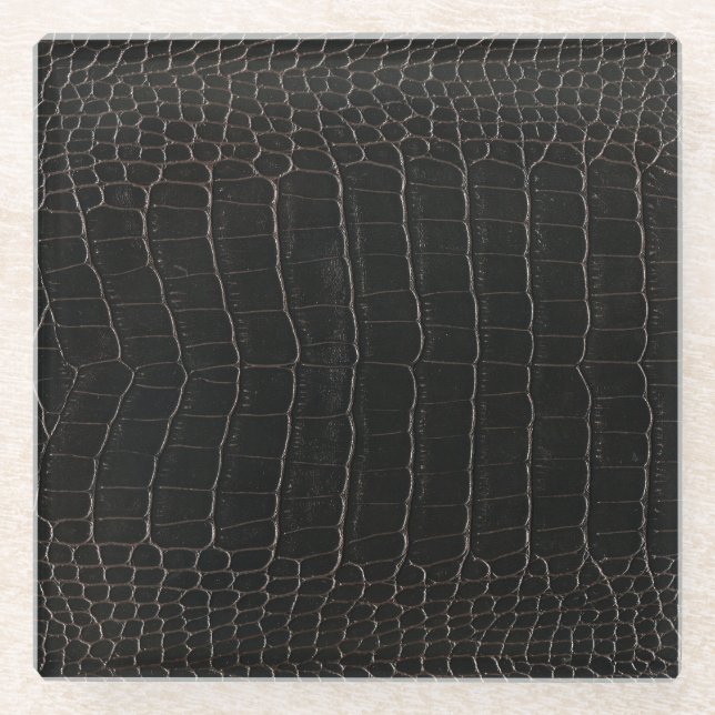 Luxuriöses Krokodilleder: Textil-Textur. Glasuntersetzer (Vorderseite)