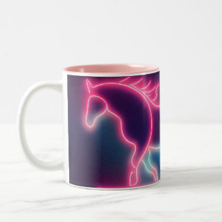 Luxuriöses leuchtendes Pferd Zweifarbige Tasse