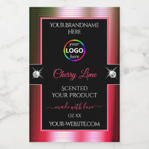 Luxuriöses Logo-Label für Schwarz-Shiny-Rot-Grün Lebensmitteletikett