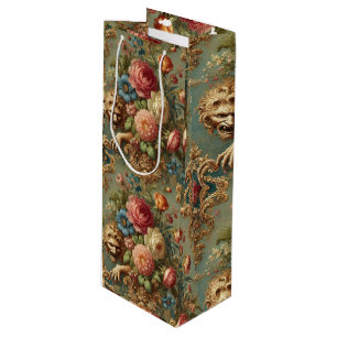Luxuriöses Lurking - Gotisches Blumendesign Geschenktüte Für Weinflaschen