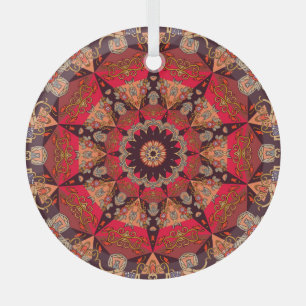 Luxuriöses Mandala nahtlos, starrer Blumenstrauß. Ornament Aus Glas