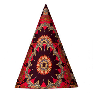Luxuriöses Mandala nahtlos, starrer Blumenstrauß. Partyhütchen