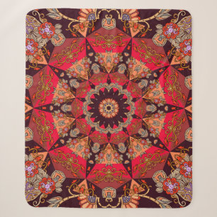 Luxuriöses Mandala nahtlos, sternförmig floral. Sherpadecke