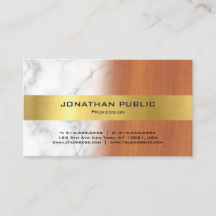 Luxuriöses Marble Wood Gold Elegantes Beruflich Visitenkarte