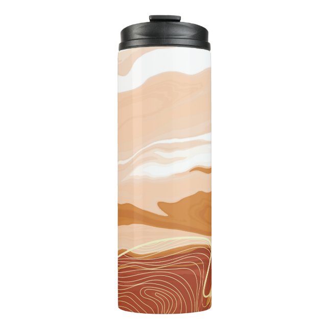 Luxuriöses Marmordesign. Flüssigma Thermosbecher (Vorderseite)