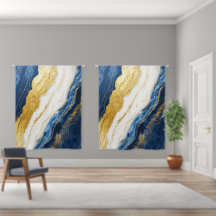 Luxuriöses Marmorschiff aus Navy Blue & Gold Leaf