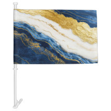Luxuriöses Marmorschiff aus Navy Blue & Gold Leaf