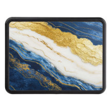Luxuriöses Marmorschiff aus Navy Blue & Gold Leaf
