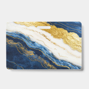Luxuriöses Marmorschiff aus Navy Blue & Gold Leaf Ausweis