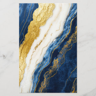 Luxuriöses Marmorschiff aus Navy Blue & Gold Leaf Flyer