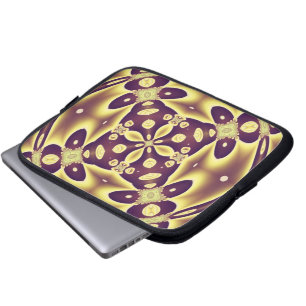Luxuriöses marokkanisches Gold-Purple-Abstract-Mus Laptopschutzhülle