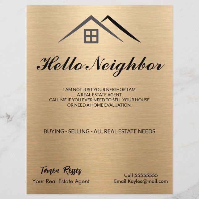 Luxuriöses Metallic Gold Flyer (Vorne)