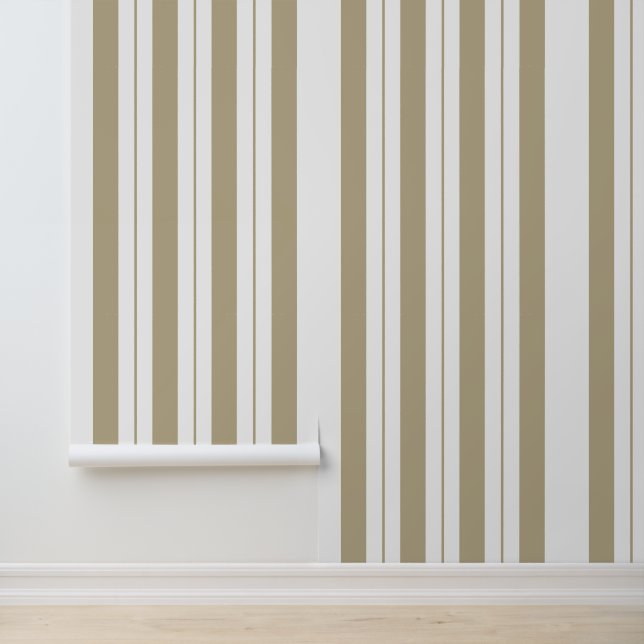 Luxuriöses, modernes Gold-White Stripes-Muster Tapete (Anwendung)