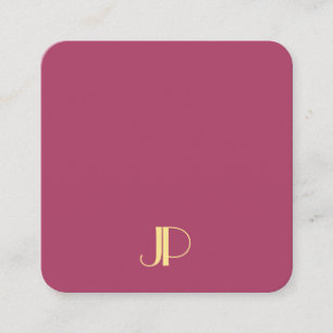 Luxuriöses, modernes Mit Monogramm Template aus Go Quadratische Visitenkarte