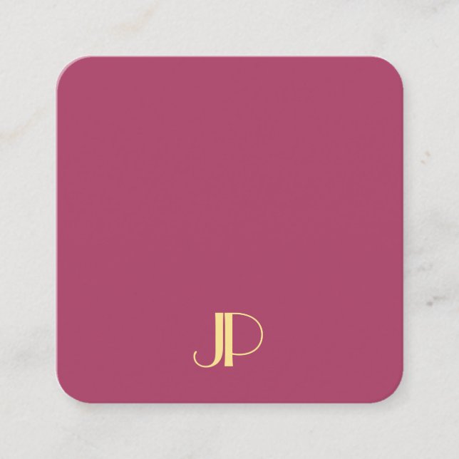 Luxuriöses, modernes Mit Monogramm Template aus Go Quadratische Visitenkarte (Vorderseite)