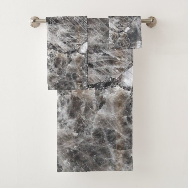 Luxuriöses, modernes, samtiges Quarz Badhandtuch Set (Insitu)