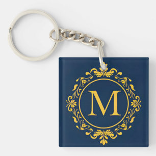 Luxuriöses Monogramm M Geschenk im persönlichen St Schlüsselanhänger