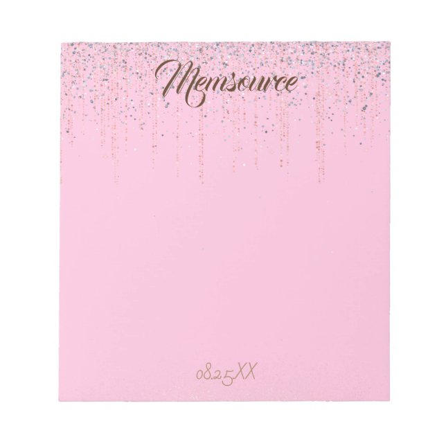 Luxuriöses Personalisiertes Geschenk Silver Gold C Notizblock (Vorderseite)