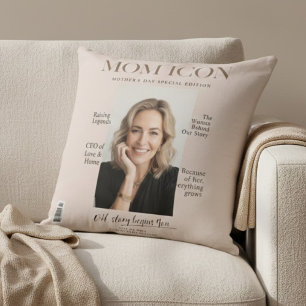 Luxuriöses personalisiertes Magazin-Cover-Foto für Kissen