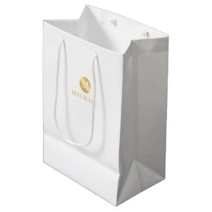 Luxuriöses Personalisiertes Monogramm Mittlere Geschenktüte