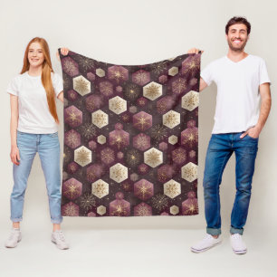 Luxuriöses Pflaumen-Weihnachtsornament Schneeflock Fleecedecke