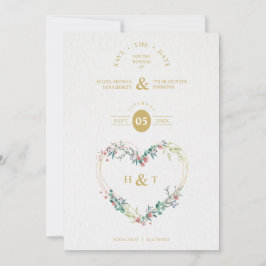 Luxuriöses romantisches Botanisches Blumenrosa Her Save The Date