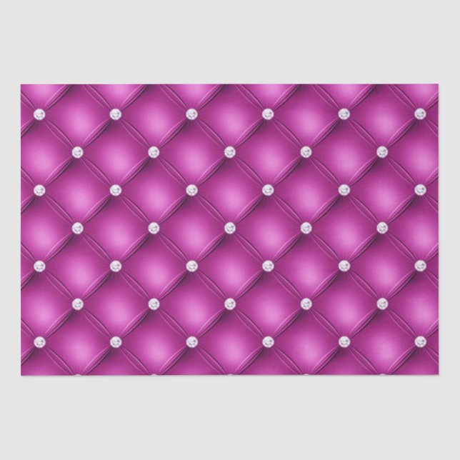 Luxuriöses rosa Diamant gepolstertes Muster Seidenpapier (Vorderseite)