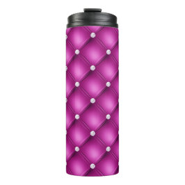 Luxuriöses rosa Diamant gepolstertes Muster Thermosbecher