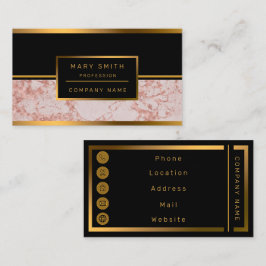Luxuriöses Rosa Rose Blush Glitzer Marmor individu Visitenkarte