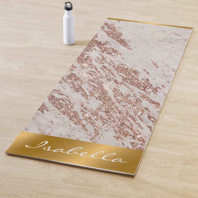 Luxuriöses Rosa Rose Glitzer Marmor anpassen Yogamatte (Beispiel)