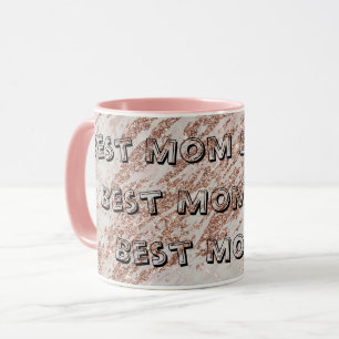 Luxuriöses Rosa Rose Glitzer Marmor Tasse