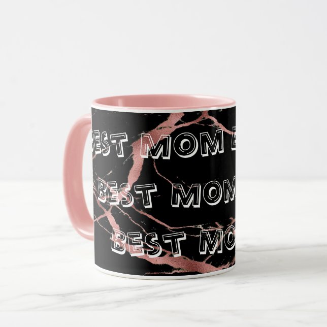 Luxuriöses rosa schwarzes Marmor Tasse (Vorderseite Links)