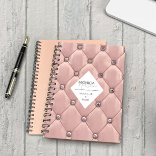 Luxuriöses Roségold-Tufting-Monogramm Notizblock