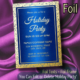 Luxuriöses Royal Blue und Gold für jeden Fall Folieneinladung
